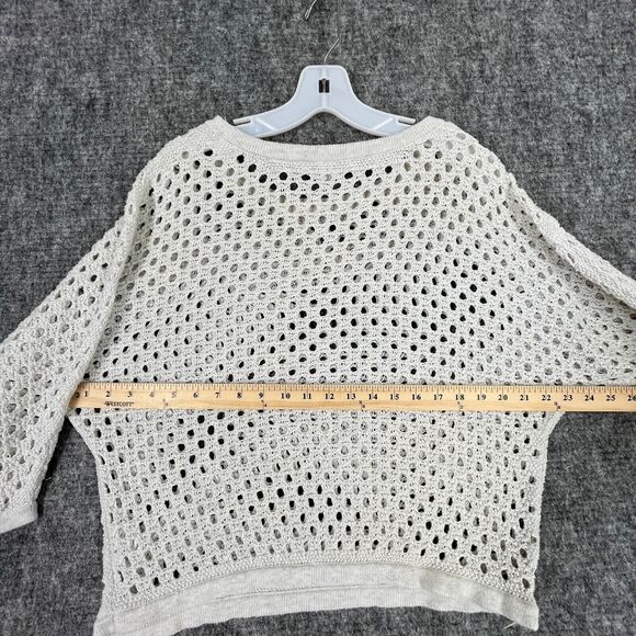 Cabi Sweater Womens XS Chunky Open Knit Peekaboo 3/4 Sleeve Boho Hippie Gypsy - Picture 5 of 7